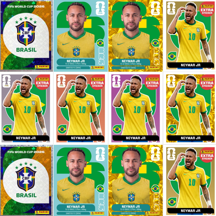 Figurinhas Neymar e Raras